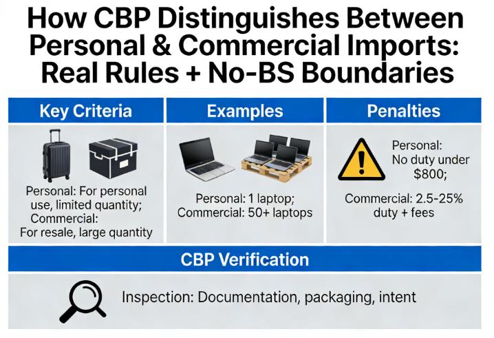 How CBP Distinguishes Between Personal & Commercial Imports: Real Rules + No-BS Boundaries
